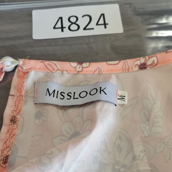 MISSLOOK Bohemian Style Puff Sleeve Blouse Size Medium - Picture 12 of 12